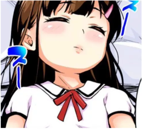 LF Color Source: 1girl, brown hair, sleeping by Nugsmok