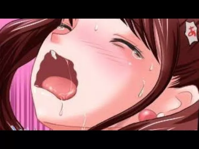 LF color source: 1girl, crop ,face, blush, ahegao, mouth open, long hair, earring, foreign text,tears, salvia, eye closed, pink background by gmdragon