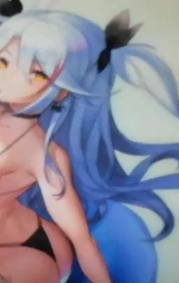 LF Color Source: 1girl, Prinz Eugen(Azur Lane), White hair, butt, black bikini, float, long hair, golden eyes, earrings, choker, black ribbons, twintails, looking at viewer, skin: unfading smile posted by Legitimate-Poetry604