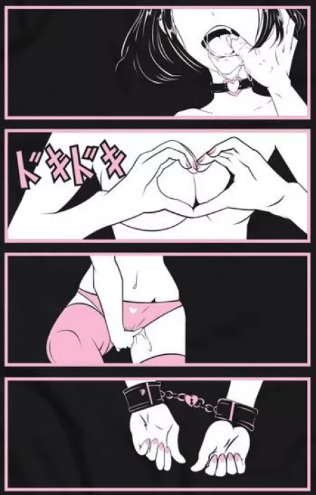 LF color source: 4girls, 1boy, handcuffs, pink clothes, drool, collar, panels by Alexis__18