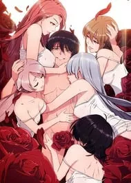 LF Color Source: 5Girls, 1Boy, Bangs, Breasts, Cleavage, Closed Eyes, Black Hair, Pink Hair, Red Hair, Amber Hair, Silver-Blue Hair, Toned Body, Smiling, Embracing, Roses, Licking, Manhwa, Webtoon posted by Sumit2111
