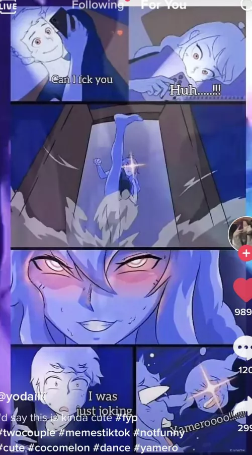 LF color source: “can I fck you, huh…!!!, I was just joking, yamerooo!!!” 1girl, flat chested, open mouth, black T-shirt, blush, smile by ExpensiveMirrorSex