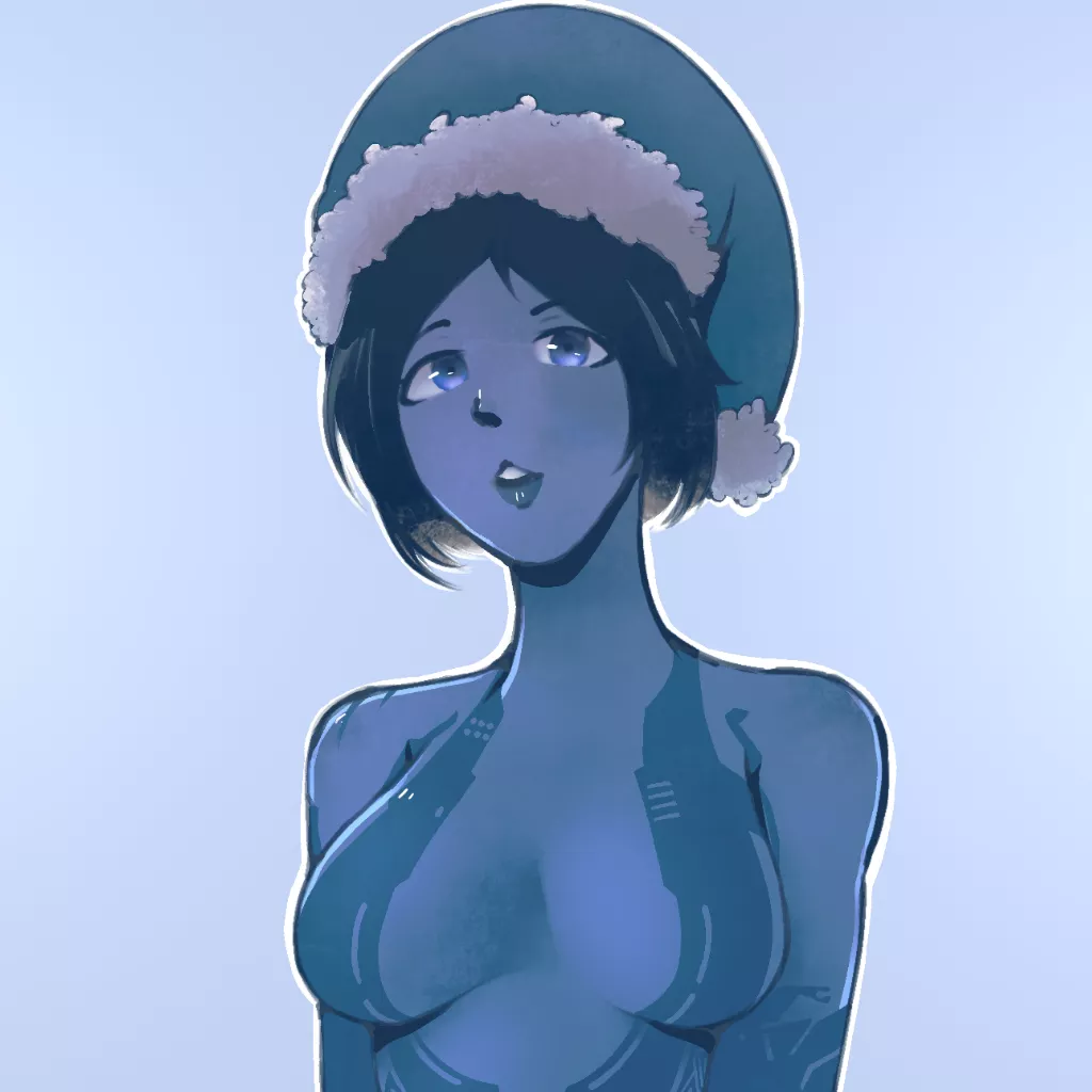 LF Color Source: Cortana?, Blue Skin, Blue Hair, Markings, Santa Hat posted by ChangeableFeedback