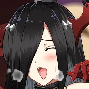 LF Color Source: Face, eyes close, mouth open, hons, hair ornament, mechanical hand, steam, blush, sweat drop, black hair, shoulder posted by Tappyboi_02