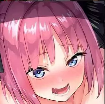 LF color source: Nino Nakano, ahegao, pink hair blue eyes, blush, ribbon, drool posted by Yano002