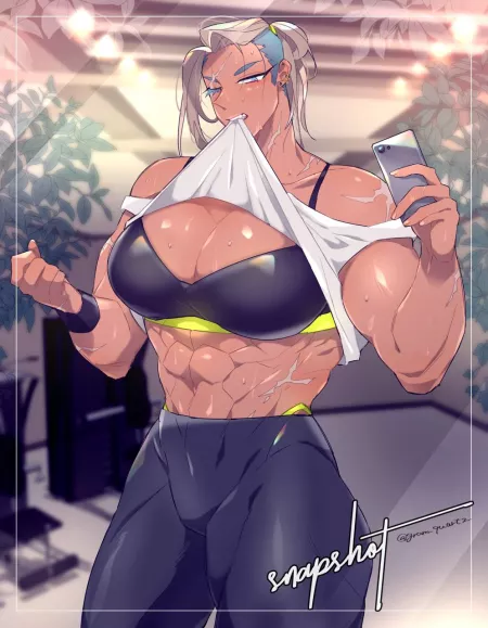 LF Color Source No Text Muscle Girl, Gym by 1david389