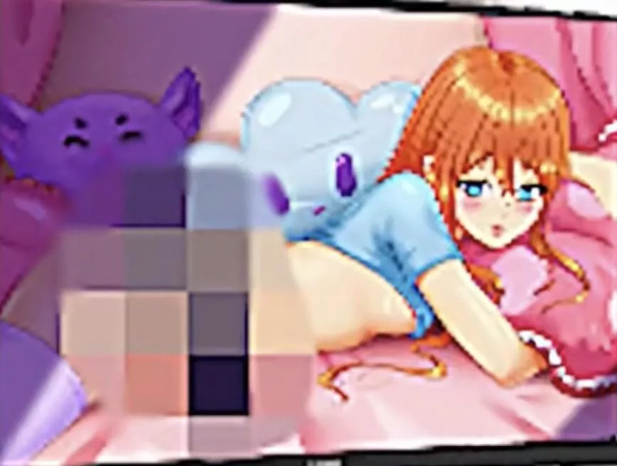 LF Color Source: Red hair, long hair, blue eyes, blushing, underboob, censored posted by DrillOfTheDead879