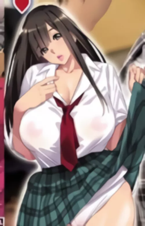 LF Color Source, Schoolgirl, black hair, thighs, skirt by sampanchung1234