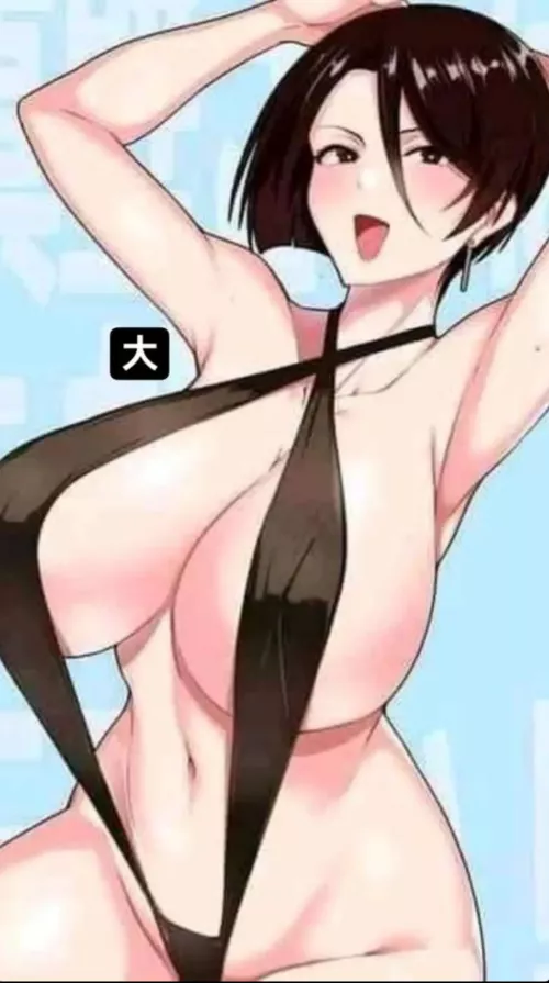 LF color source: short hair, slingshot swimsuit, armpits, black hair, big breast by apkle
