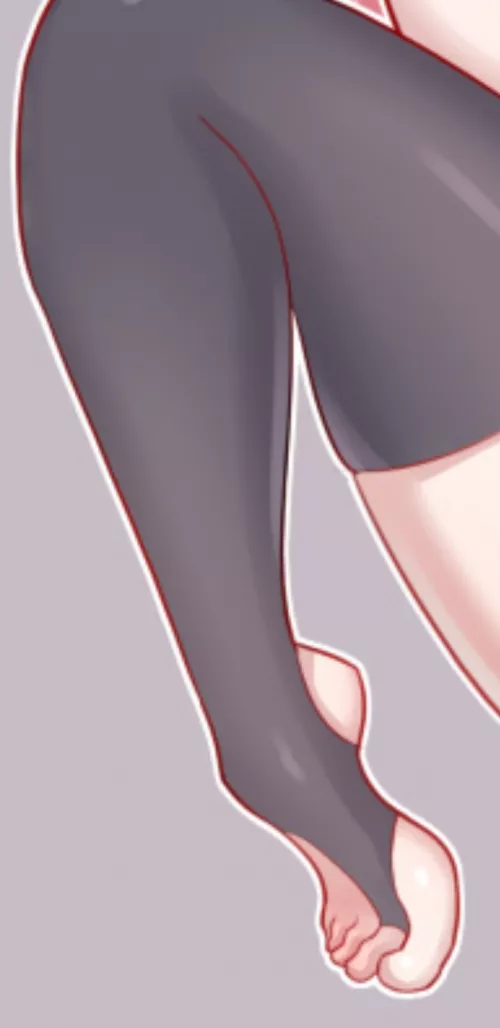 LF Color Source: Stirrup leggings, thighhighs, thick thighs, black legwear, grey background by Dr-Cirno