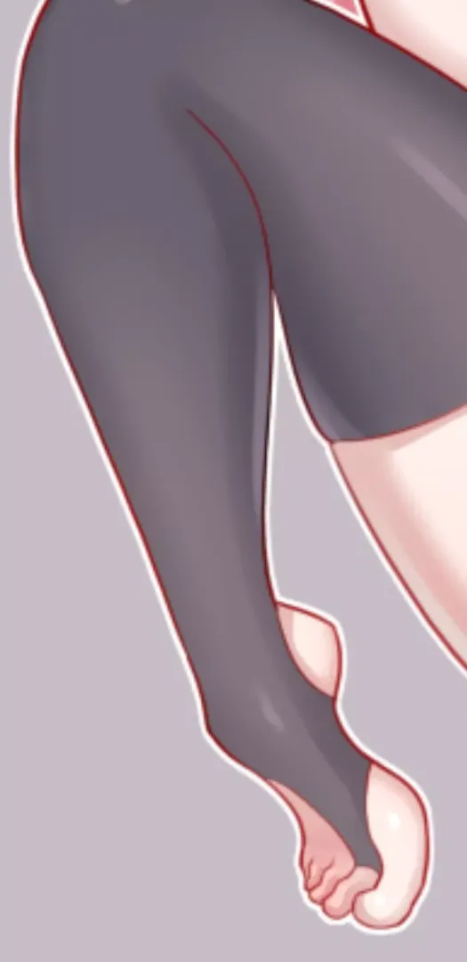 LF Color Source: Stirrup leggings, thighhighs, thick thighs, black legwear, grey background posted by Dr-Cirno