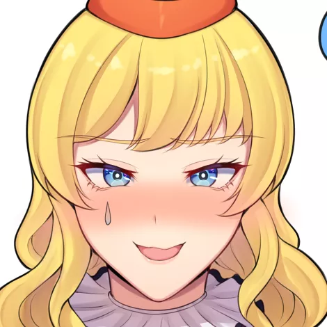 LF Color Source: White Background, Face, blush, blue eyes, blonde, hat, teardrop, mouth open, collar posted by Tappyboi_02