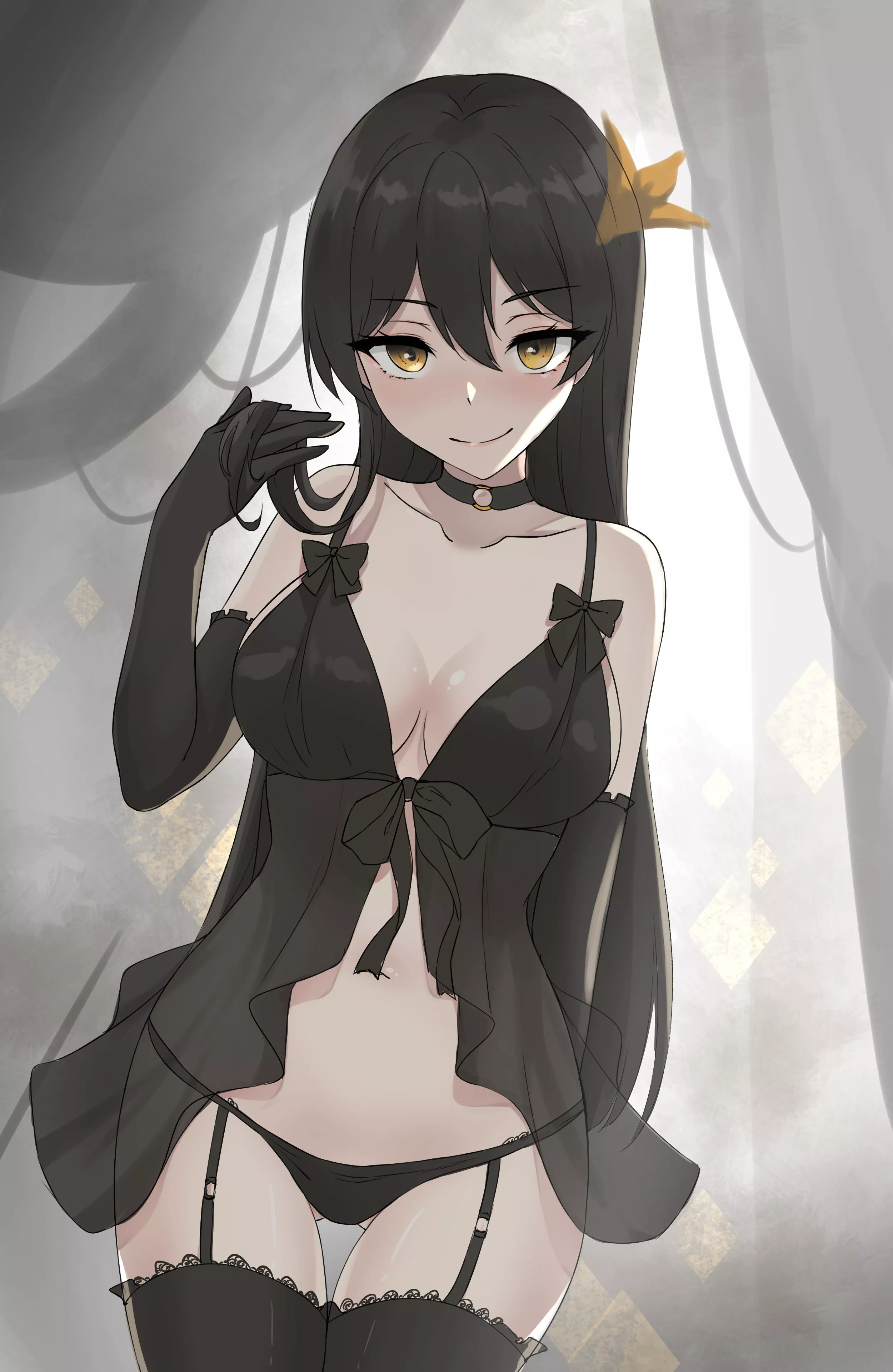 LF Color source: Yellow hair decor, black lingerie, black hair, yellow eyes, garter belt, black gloves. posted by toaXty1