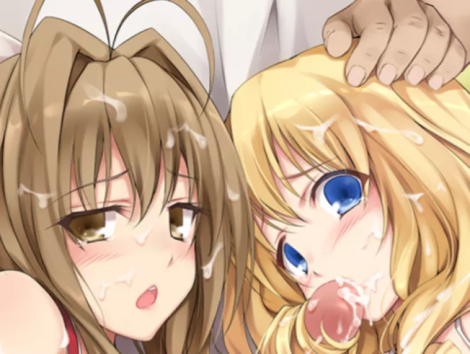 LF color source:2girl, facial, open mouth, blush, oral, multiple_boys by BigbangGangbang