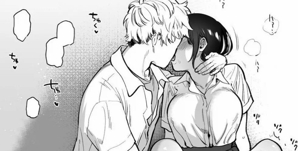 LF Mono Source: 1boy, 1girl, Big breastsBlonde, Blush, Kiss, Pixie cut, Tomboy by AaronNCB