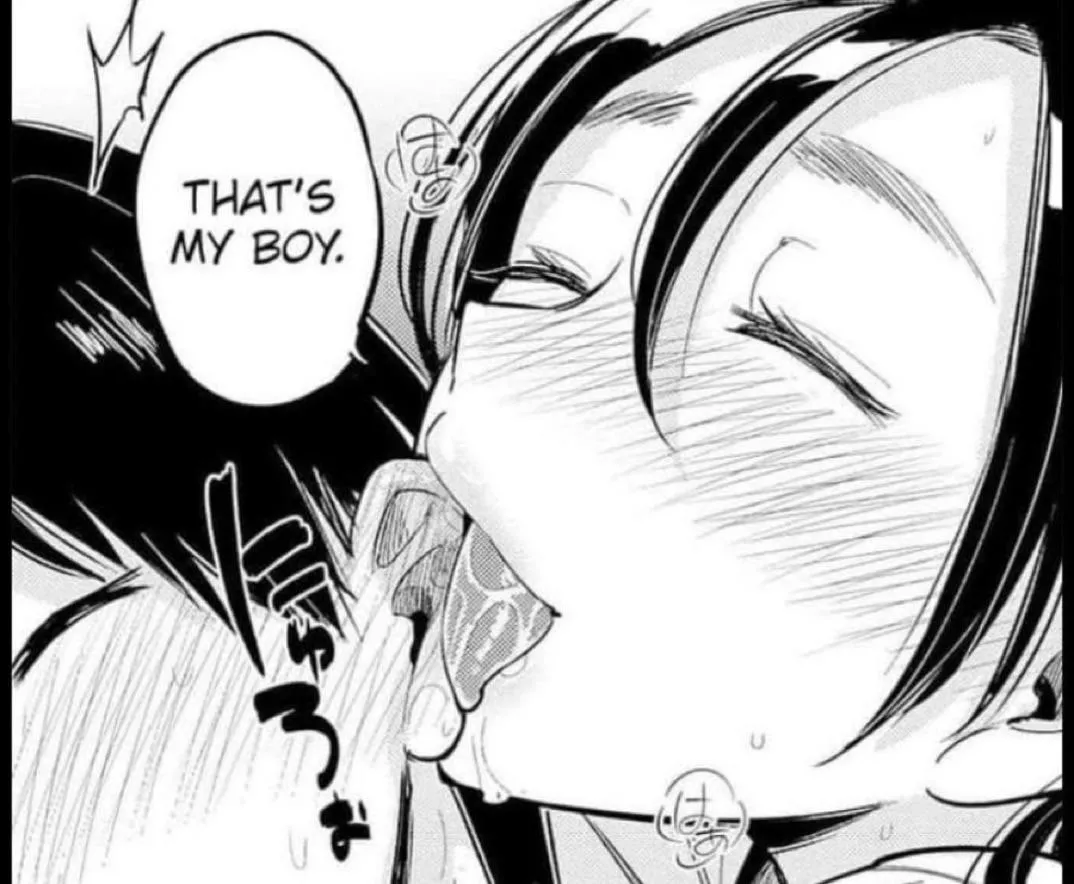 LF mono source: 1boy, 1girl, that’s my boy, licking ear, blush, closed eyes, sloppy posted by gftd_nnja