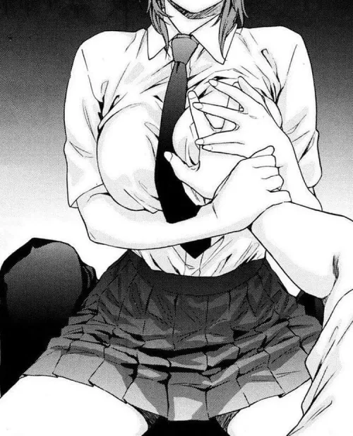 LF Mono Source: 1girl, 1boy, breast, school uniform, breasts, groping by Nic_o_ciN