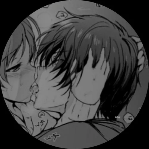 LF Mono Source: 1girl, 1boy, closed eyes, hands on another head, black hair, brown hair, hair between eyes, french kiss, blushing by heroxmode
