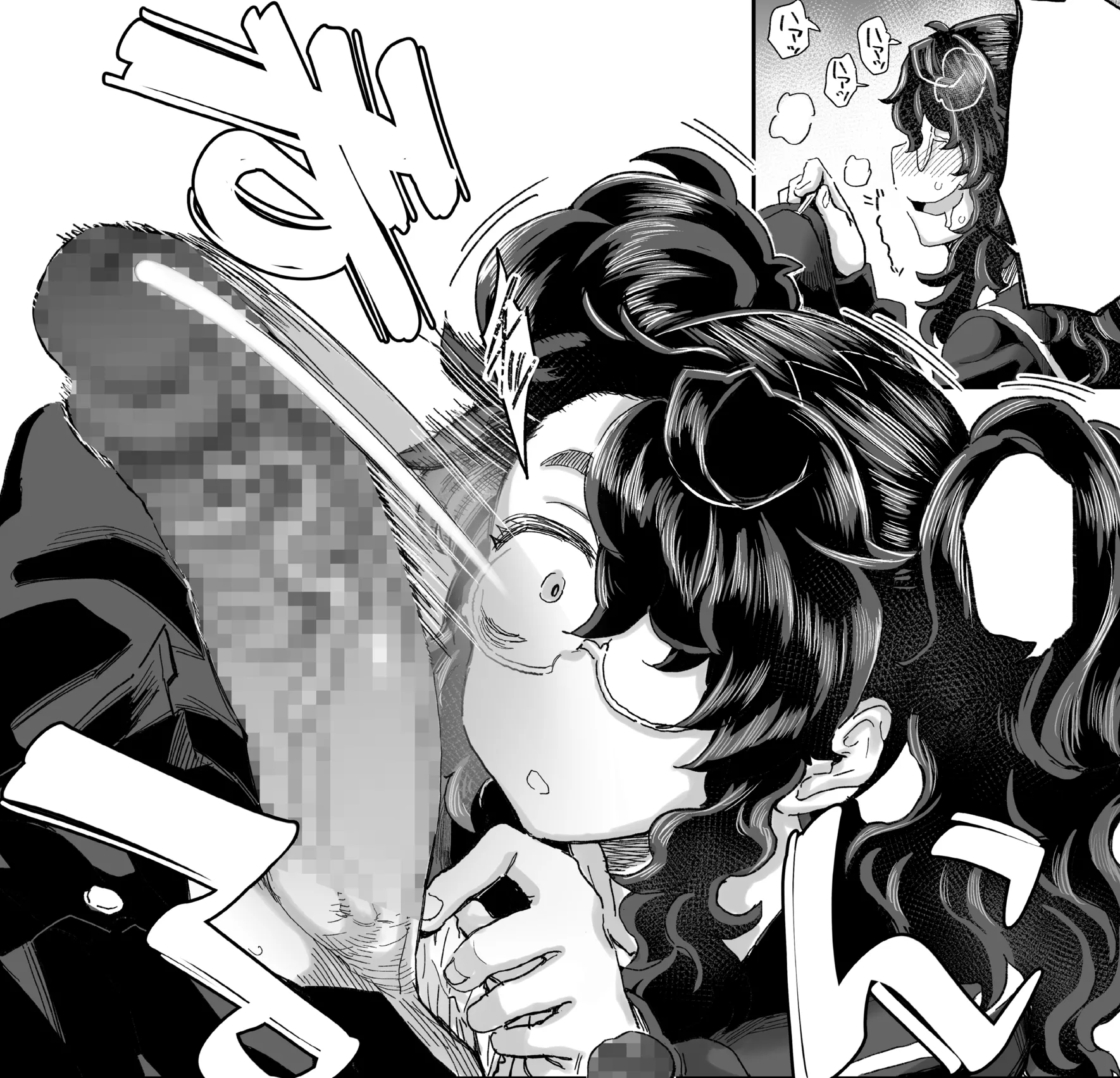 LF Mono Source: 1girl, 1boy, glasses, school uniform, twintail, mosaic censorship. posted by 30071997