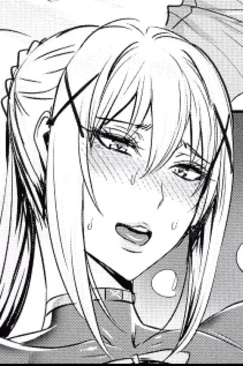 LF Mono Source: 1girl, ahegao face, open mouth, tongue out, blushing, sweating, ponytail with bangs, darkness from konosuba, slave collar by Re4NightWing