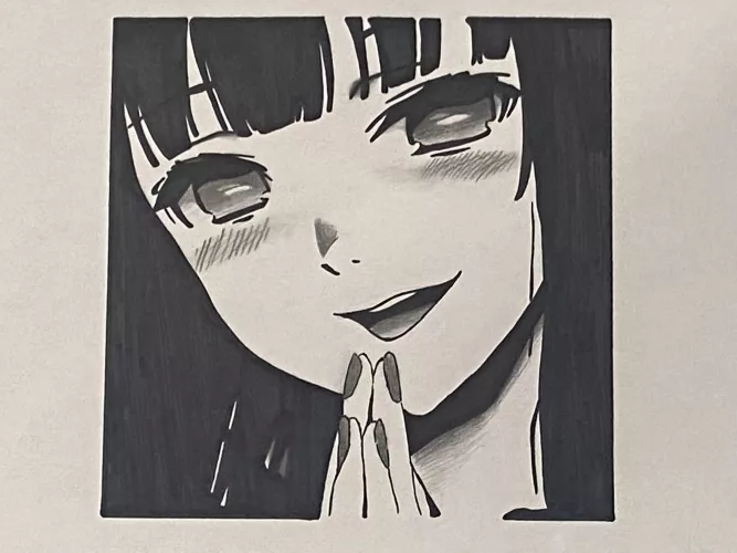 LF Mono Source: 1girl, black hair, long hair, smiling by Arch666fiend
