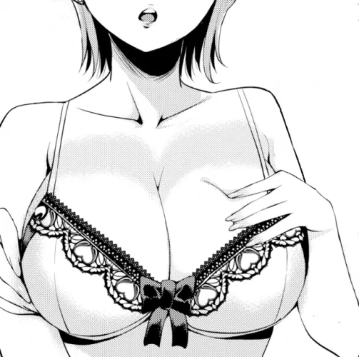 LF Mono Source: 1girl, bow, bra, fingernails, hand on breast, head half out of frame, medium hair, short hair by DoobleDooble
