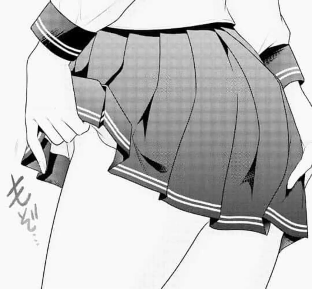 LF Mono Source: 1girl, close up, school uniform, skirt lifting, hands on skirt, pleated skirt, short skirt, thighs, butt posted by Derakart