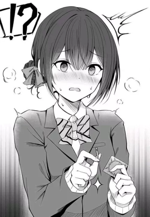LF Mono source: 1girl, condom, schoolgirl uniform, blushing, !? by JVM4RQZ