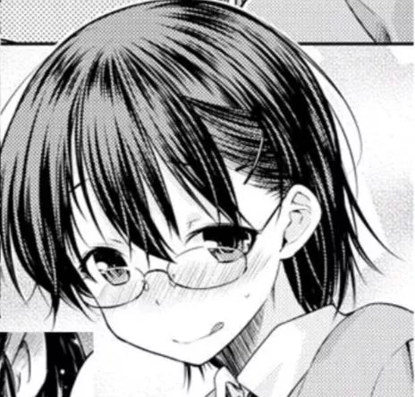 LF Mono Source: 1girl, face focused, glasses, short hair, black hair, hair between eyes, blushing, open eyes, looking at viewer, tongue out posted by kei-kazuki