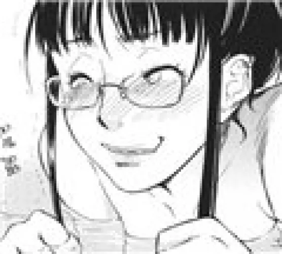 LF Mono Source: 1girl, glasses, ponytail, bath, smile, grinning, foreign text, by 30071997