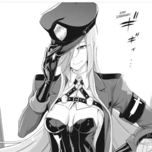 LF Mono Source: 1girl, gloves, hat, hair over left eye, sfx, smiling, left hand on waist by ZeDasCobres