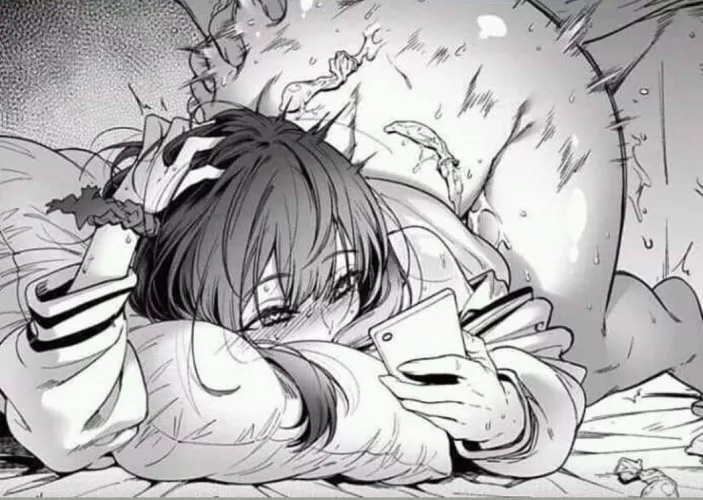 LF Mono source: 1girl, no text, dark hair, condom, cum, heart pupils, sweat, orgasm, shaking, doggystyle, cellphone, blushing by TheRomax