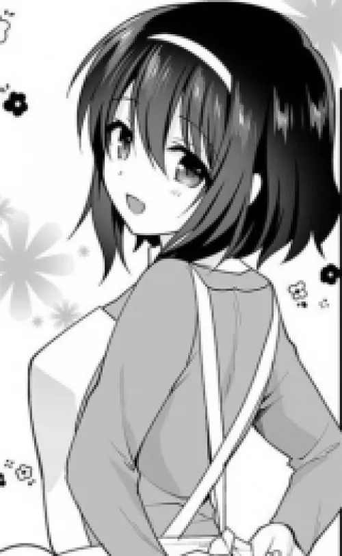 LF Mono Source: 1girl, short hair, apron, mouth open, floating flowers, facing away by BSWPotato