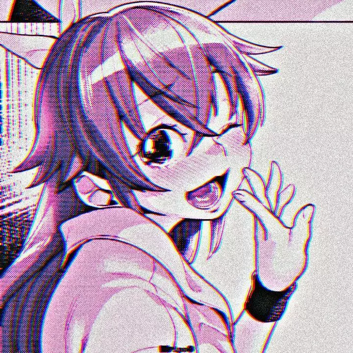 LF Mono Source: 1girl, standing, long hair, black hair, hair between eyes, pink filter, pink shade, one eye closed, arm up, hand up, hand on own cheek, blushing, face focused, looking back, open mouth, arm band posted by kei-kazuki