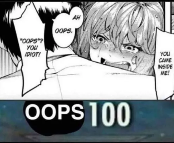 Lf mono source, “ah” “oops.” “”Oops”? You idiot!” 1boy, 1girl, crying. by smithgamer2