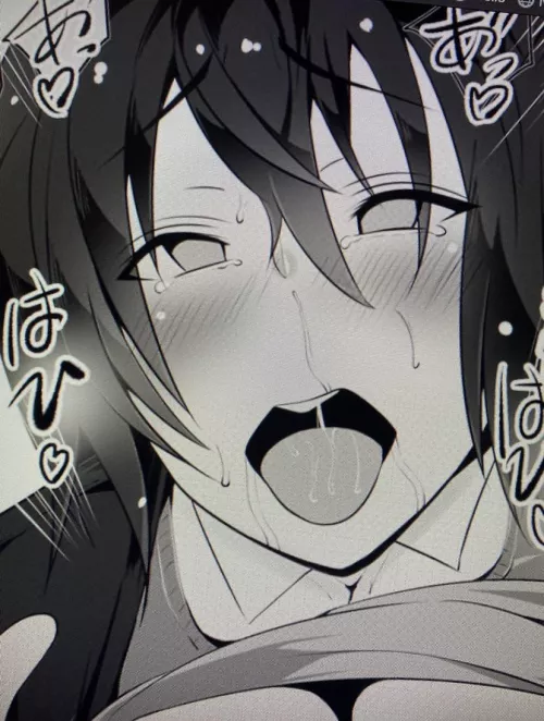 LF Mono Source: ahegao, schoolgirl uniform, dark hair by barryjen