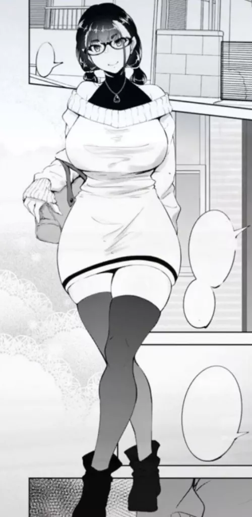 LF mono source: big tits, sweater, glasses. by Luisinwolf