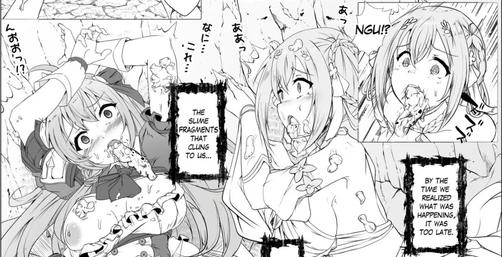 LF Mono Source “By the time we realized what was happening” “The slime fragments that clung to us…” [2girl/Slime] by MeepsAlot-MHQ