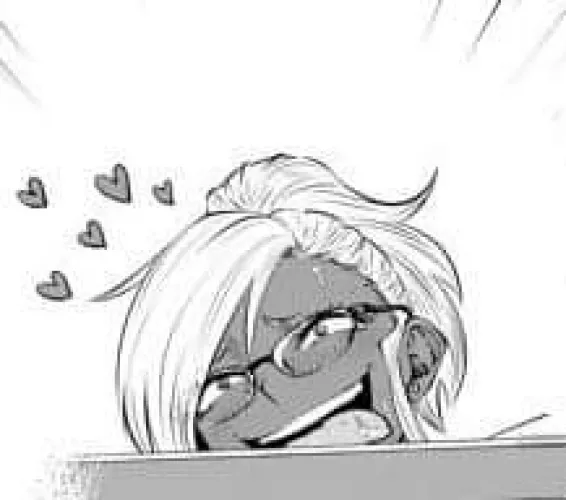 LF mono source: dark skin, glasses, tongue out, sweating, hearts, table by NextTheDudeII