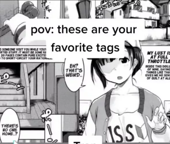 LF Mono Source: English Text, “Eh? That’s Weird...” “My Lust Is At Full Throttle” “Inside this Doujin of mine, saying things like that gives me no sense of guilt at all.” Trap, jacket by TheAwesomeCarter