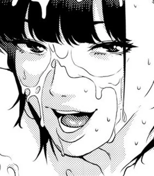 LF Mono Source: Facial, Cum on face, Cum, semen, bangs, smiling, smug, smugface, toungue, toungue out, Black hair, Sweat, short hair, by slikkityslack_slek