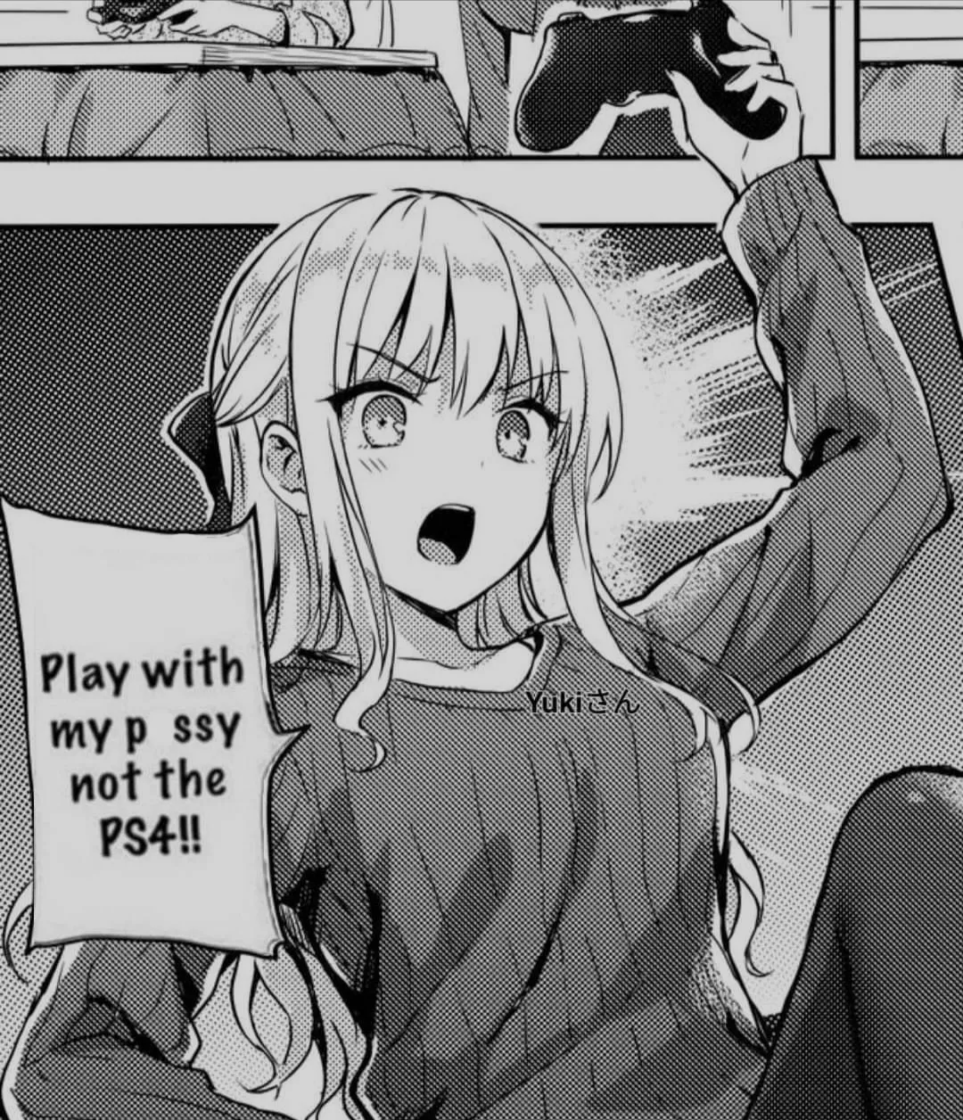 LF Mono source: girl with long blond hair and controller saying: play with my pussy not the ps4 posted by pt4xxx