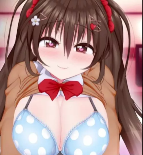 LF Mono Source: heart pupils, twin tail, school uniform, blue bra by PlasticDotPNG77