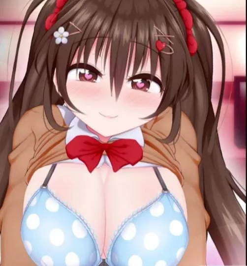 LF Mono Source: heart pupils, twin tail, school uniform, blue bra posted by PlasticDotPNG77