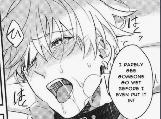 LF Mono Source: i rarely see someone so wet before i even put it in!, open mouth, sweating, blush, by Economy_Revolution