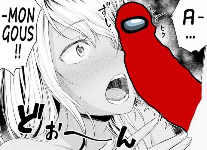 LF mono source: meme, a-mongous!!, dick on face, blushing, blonde, surprised by DeVliegendeBrabander