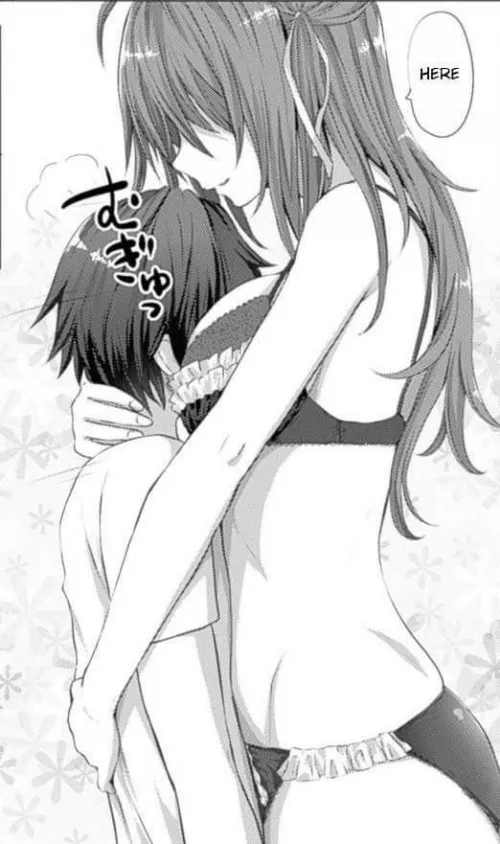 LF Mono Source: short guy, tall girl, long hair, hugging, lingerie, “here” by Guantanamo_Bae_