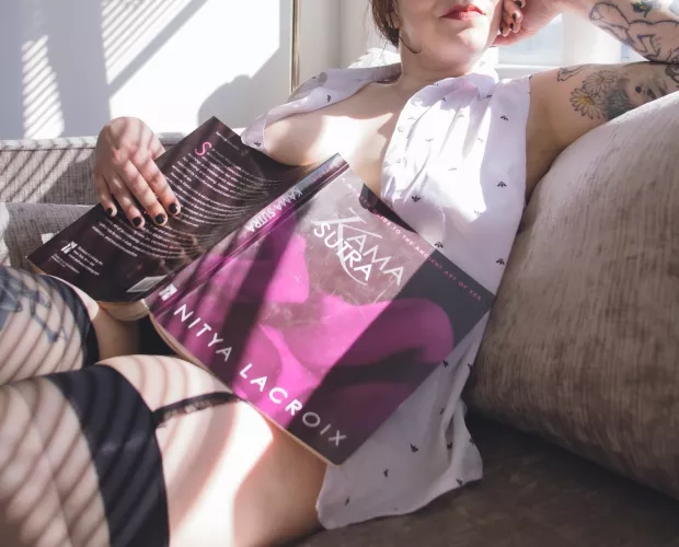 Librarian's day off. Spending some time boning up by blushinxbetty