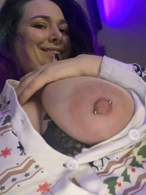 Like my Christmas jammies babe? by Fatmilkymomma