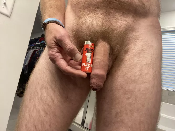 Like the lighter says, “Flick it”. I bet it’ll get hard. by 4skindadnc